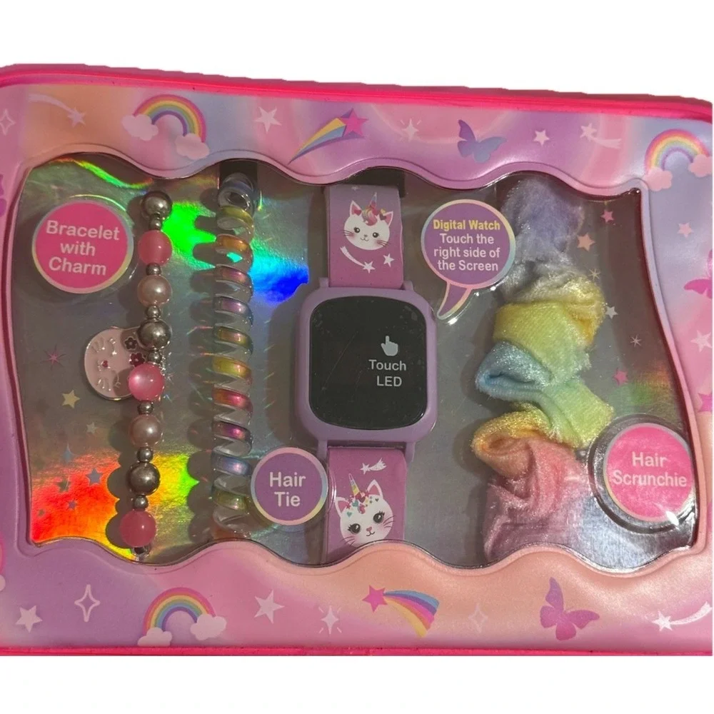 Hot Focus Time to Chill Girls Touch Screen LED Digital Watch Accessory Kit NWT